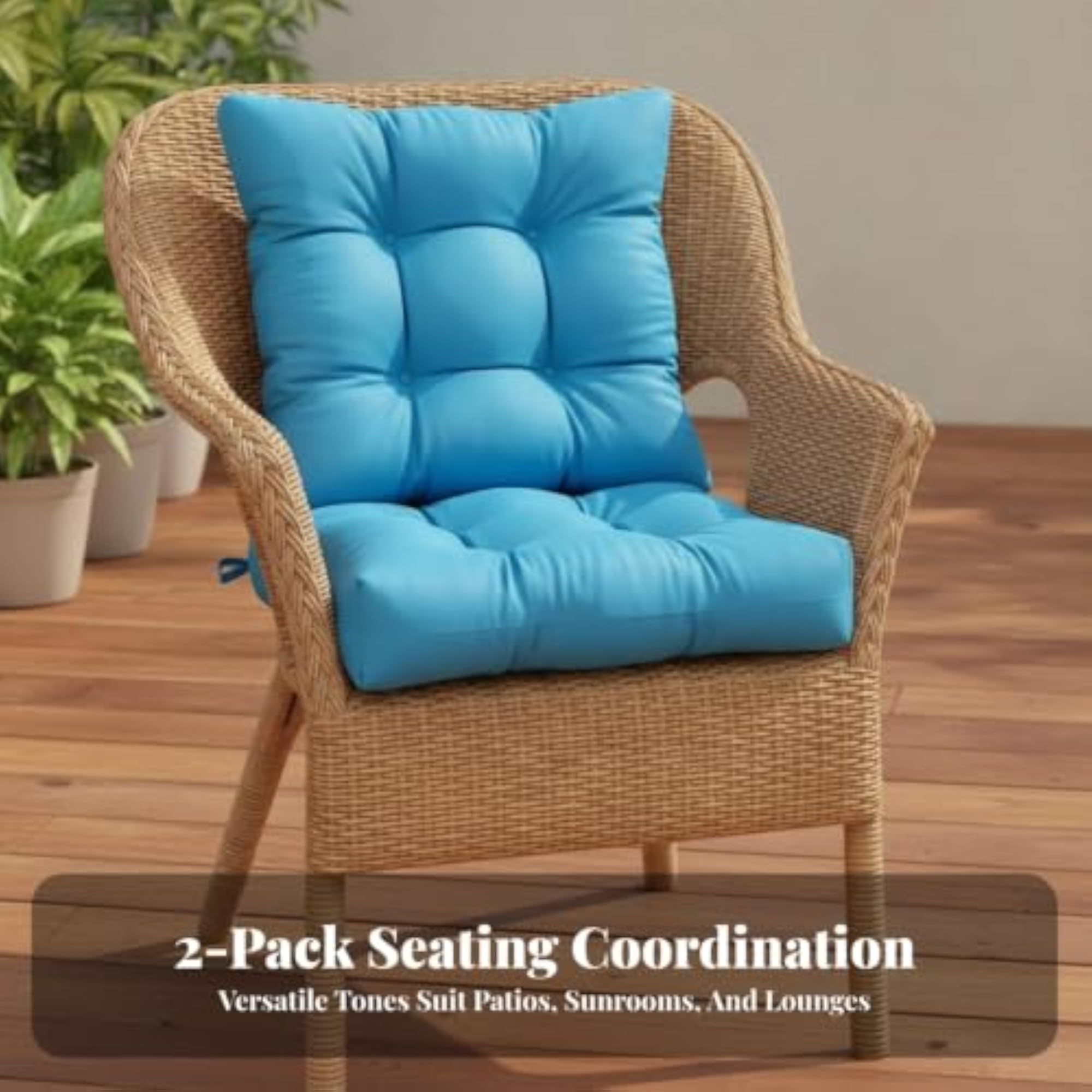 2 Pieces Thick Square Seat Cushions