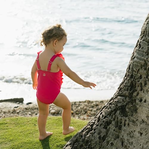 Image of SwimZip Girls' Ruffle One-Piece Swimsuit with UPF 50+ Sun Protection
