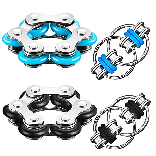 Fidget Toys Flippy Roller Chain, Six Roller Chain Fidget and Flippy Chain Novelty Bike Chain Fidget Toys for ADHD, ADD, Anxiety, Stress Reduce in Office, Studying or Work Stocking for Adult and Teens