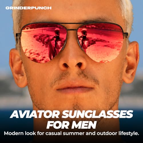 Image of grinderPUNCH Polarized Aviator Sunglasses Men Women 70s Retro Costume UV400 | Polarized UV400 Aviator, 70s Retro Gold Metal Frame, Classic Pilot Style, Costume and Fashion, for Men and Women