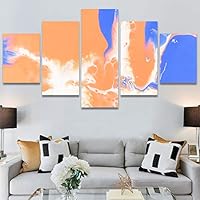 SIGNWIN 5 Panel Canvas Wall Art Modern Art 3D Abstract Abstract Brushstroke Contemporary Digital Art Fun Multicolor for Home Decorations Ready to Hang - 60