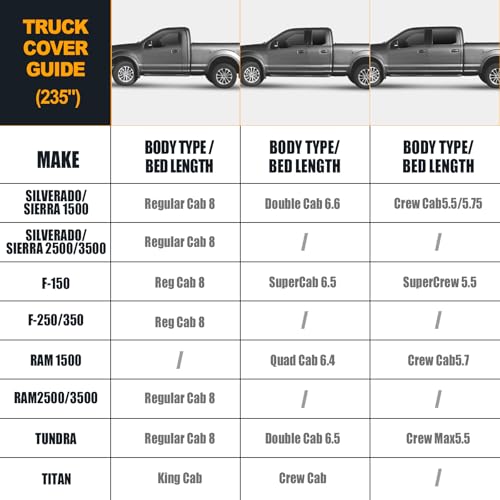 Image of Waterproof Premium Truck Covers Replace for Ford F-Series,Chevy Silverado,Dodge Ram CrewCab 5.5 ft, 10 Layers Heavy Duty with Cotton Liner Car Cover with Zipper Door for Snow Rain Dust Protection