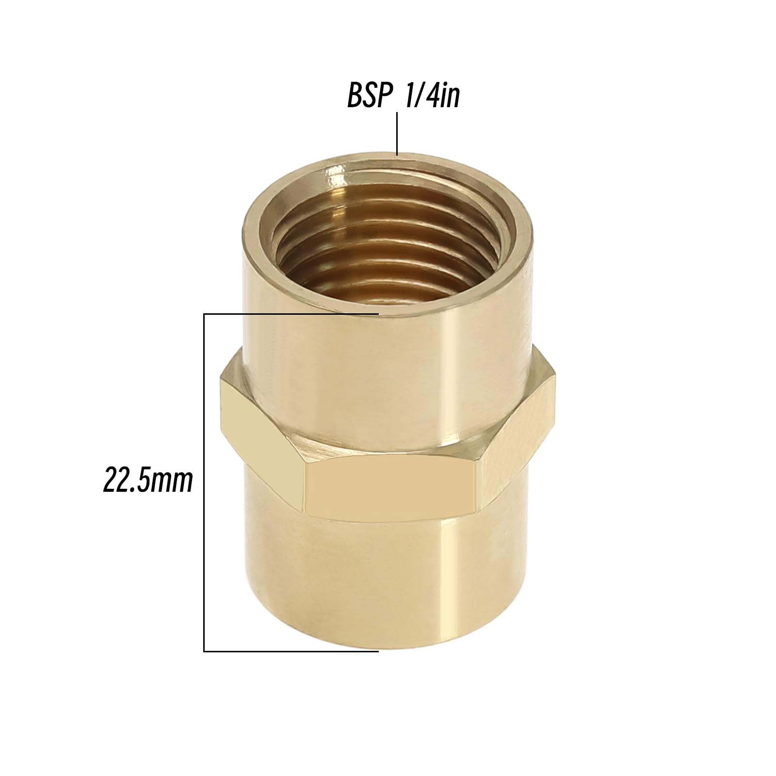 Kit Da 6 Tappi In Ottone 1/4 NPT Filetto Maschio - Testa Esagonale Per Chiusura Tubi - Raccordi SWZHAI Per Acqua, Gas, Olio - 5