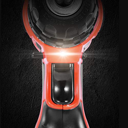 KUANDARYJ Leistungsanzeige Akku-Bohrschrauber Akkuschrauber 12volt Set mit LED-Arbeitslicht Akku-Schlagbohrschrauber Profi-Koffer, Black – Bild 3