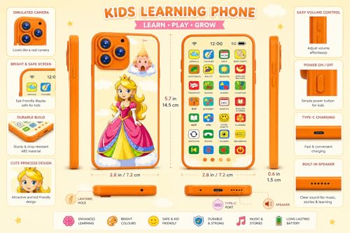 Image of Kids Learning Phone - Rechargeable Toy for Kids with 84 Learning Modes | Talking Dummy Mobile for Boys & Girls 2-14 Years | Educational Mobile Toy Gift with, Music & Games Flash Card Phone
