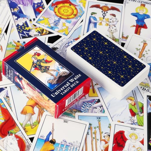 Image of Ahamo 78 Original Tarot Cards Deck with Meanings - Classic Tarot Card Set for Beginners & Professionals | Spiritual Divination & Guidance Oracle Deck
