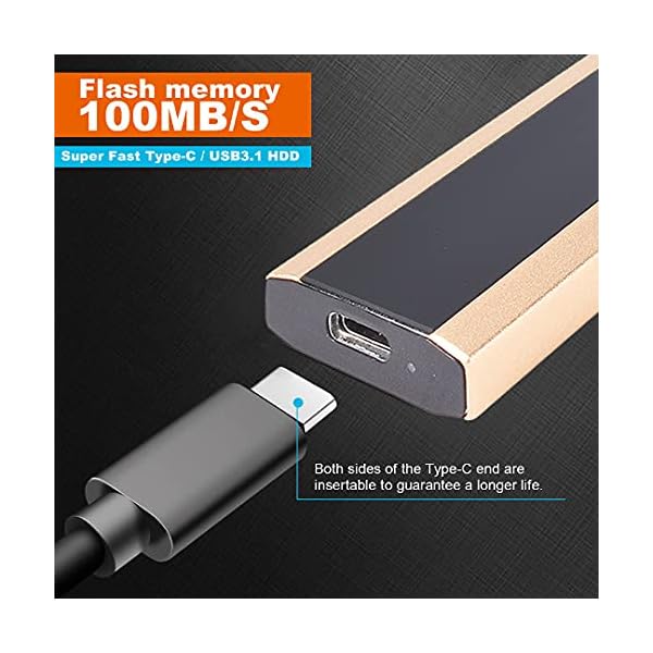 Externe Festplatte, 1 TB, 2 TB, tragbare externe ultradünne Festplatte, tragbare HDD, Typ C, Festplatte für Mac, PC (2… – Bild 5