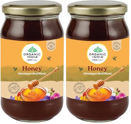 Image of A TATA Product - Organic India Himalayan Multi Floral Honey - 500g | Raw & Unprocessed | Natural & Organic | Sourced from Shivalik Range | Rich in Nutrients & Antioxidants (Pack of 2)
