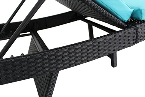 Patio Furniture Chair Set Outdoor Patio Lounger Black Rattan Wicker Pool Deck Chairs Adjustable Cushioned Outdoor Chaise Lounge Chair Turquoise Cushions Set Of 2 Buy Online In Fiji Outime Products In Fiji