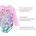 uideazone Girls Long Sleeve Mermaid Zipper One Piece Swimsuit Rashguard with UPF 50+ Sun Protection 5-6 Years, Mermaid-Pink