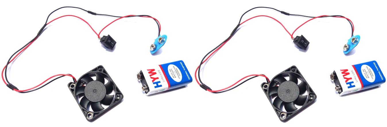 Sp Two Kits-Dc Mini Exhaust Fan Kit(Diy Project Kit For Kids/School Science And Robotic Projects) Pack Of 2, Blue