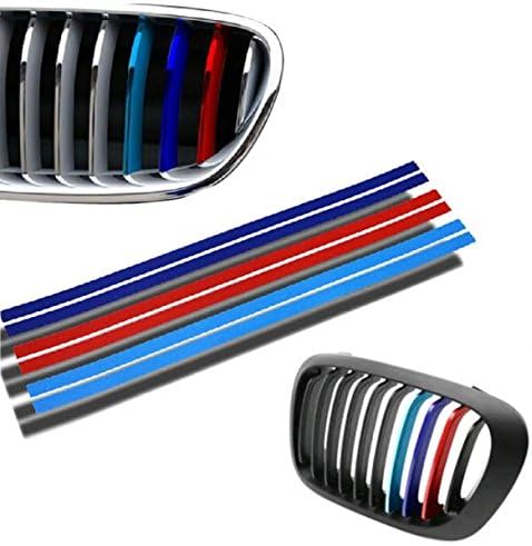Pygan(TM) New Hot Grille Kidney M Sport Stripe 3 Pcs 25cm X 5cm Decal Vinyl Sticker for BMW E30 E36 E39 E46 E60 E65 Z3 Z4 E90 E91 E92
