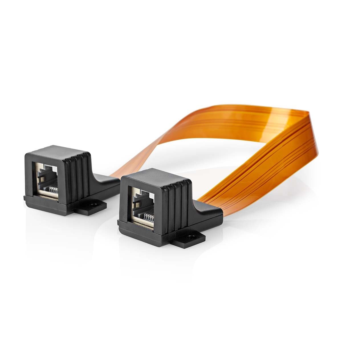 Nedis Window Pass Through RJ45 Network Cable, 0.30m, Ultra Flat 0.3mm with Transparent PCB & Dual RJ45 Sockets, Allows Network Connection Through Window Frames