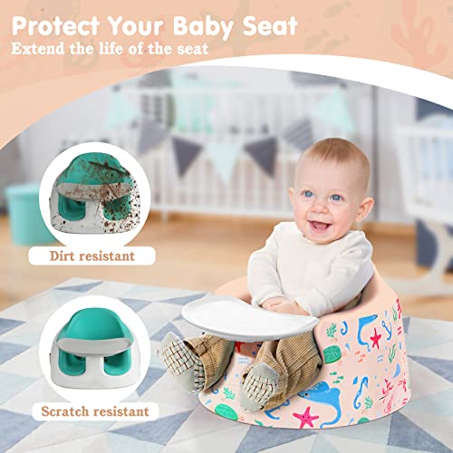 Image of Seat Cover Compatible with Bumbo Multi, Baby Children Chair Protector Washable Booster Seat Accessory, Girl Boy Bumbo Chair Cover, Pink Ocean