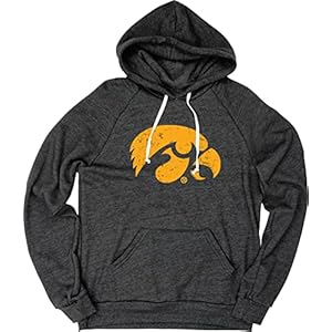 Iowa Hawkeyes Tri-Blend Hoodie Vintage Icon Team Color, Large