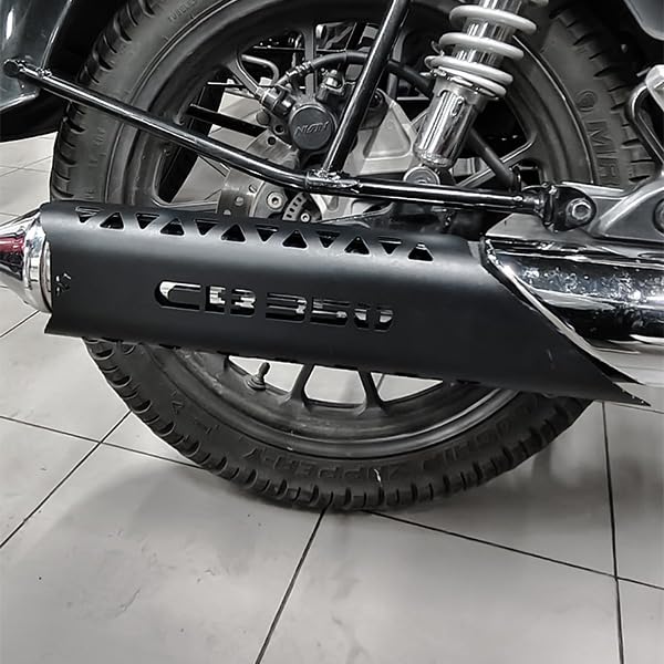 Image of Exhaust Guard | Heat Shield Cover | Exhaust Protector Compatible with Honda CB350 (Pack of 1) (Black)