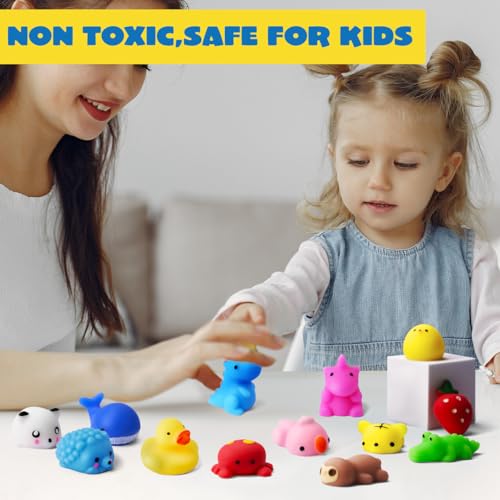 JOYIN 25-Pack Mini Mochi Squishy Toys for Kids - Kawaii Stress Relief Party Favors with Storage Box