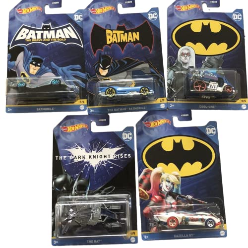 Hot Wheels Batman 2022 Batmobile Pack de 5 Vehículos Diecast miniatura 7