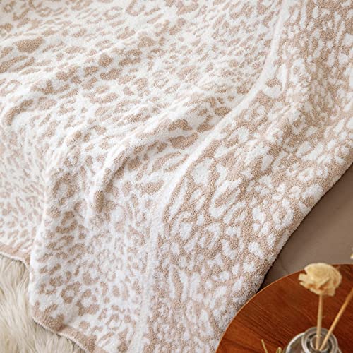 Mh Mylune Home LEOPARDKS Ultra Soft Leopard Throw Blanket (51X63 Inches) Khaki Microfiber Blanket Plush Warm Reversible Cheetah Blanket Leopard Pattern Throw For Couch Bed Sofa thumb #4