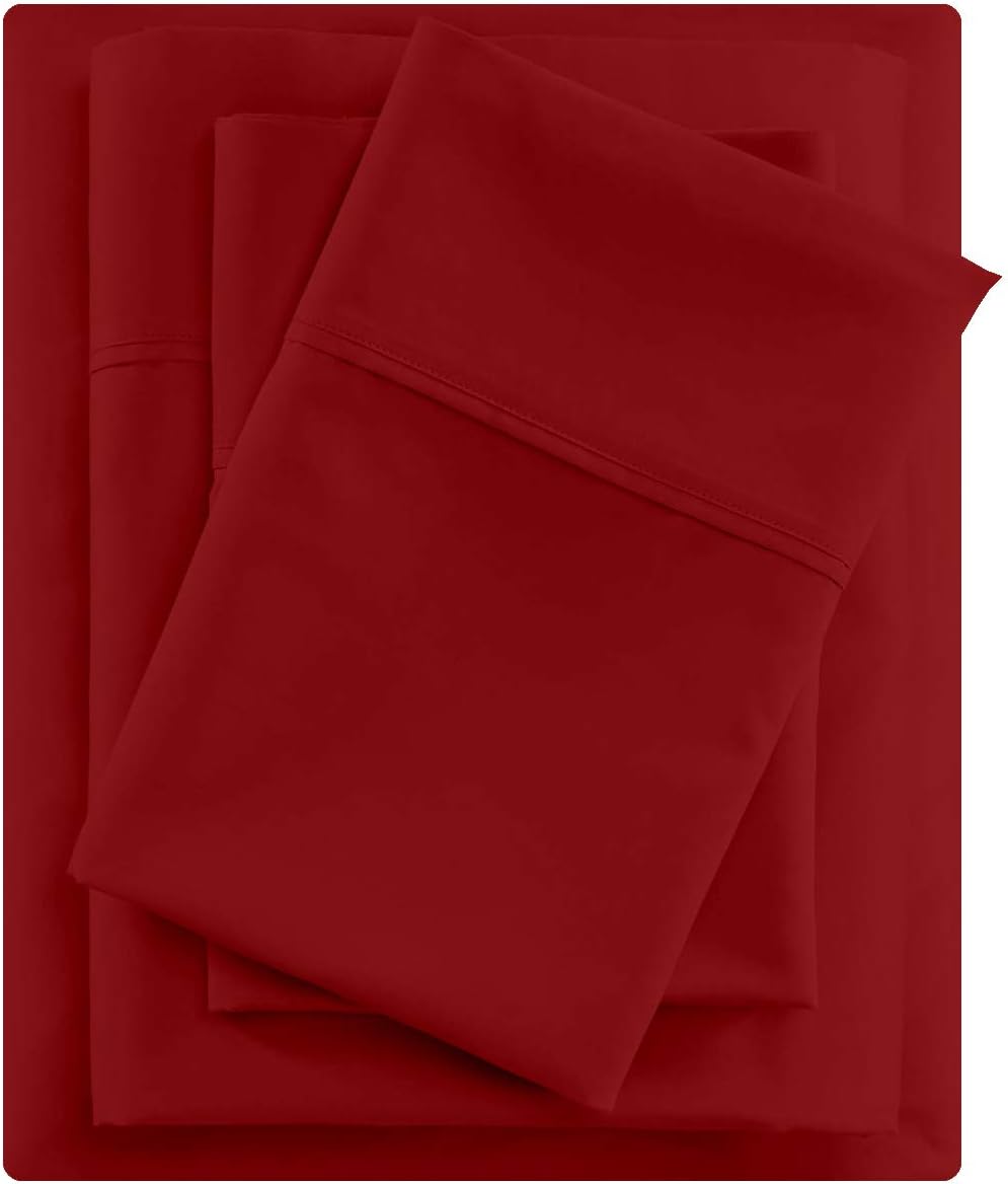 Mattress-Homes California King Sheets Bed Sheets Cal King Size 4 Piece Best Size Sheets California King Bed Sheets Cal King 4 Pcs. Deep Pocket Cotton Bedding Sets Burgundy