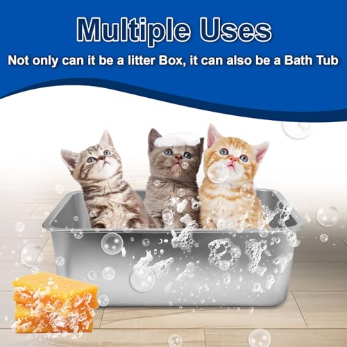 2 Pack Caja sanitaria acero inoxidable para gatos mediana miniatura 7