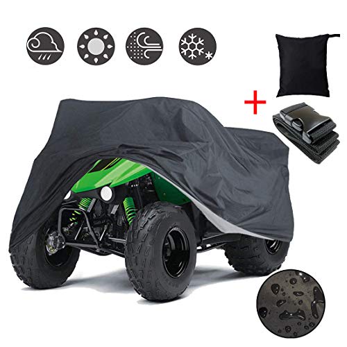 SUNDUXY Lawn Mower Cover Waterproof ATV Cover, 210D Oxford Durable Universal Waterproof Wind-Proof UV Protection, Fits up to Most Vehicles, Tractor,XL