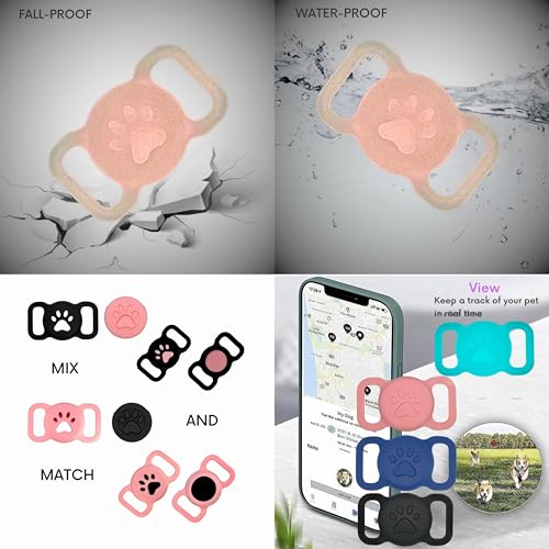 For Airtag Dog Collar - Waterproof Tracker Holder Protective Case for Pet Collar Compatible with Airtag, Protective Holder GPS Tracking Finder for Pet (Pink (Glow in Dark)) - Image 2