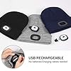 YunTuo LED Beanie with The Light, Unisex USB Rechargeable Headlamp Winter Knitted Cap Gifts for Men Dad Husband Him #1