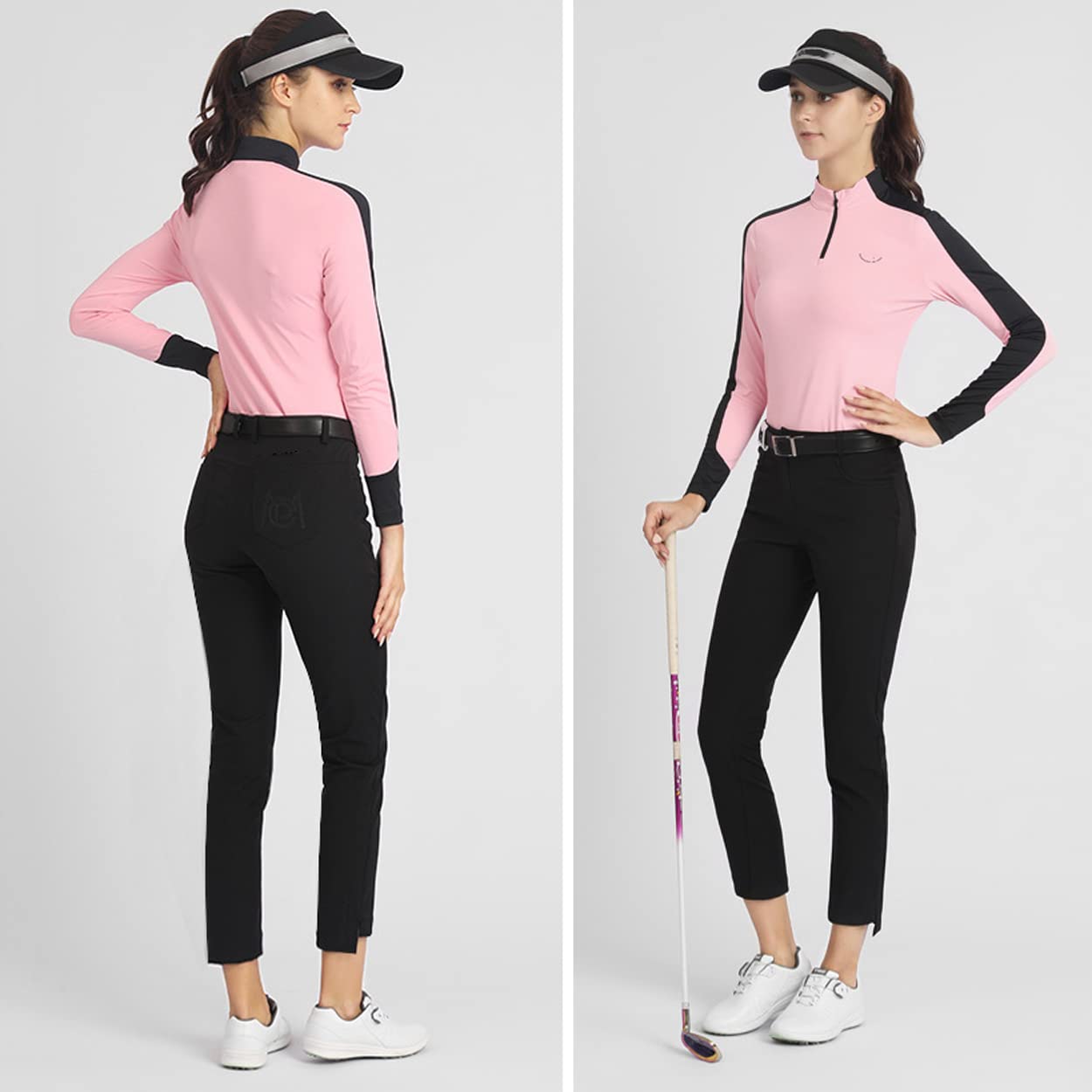 LANGWEI Pantaloni da Jogging da Donna da Golf Pantaloni Estivi Leggeri Elasticizzati Slim Fit Quick Dry