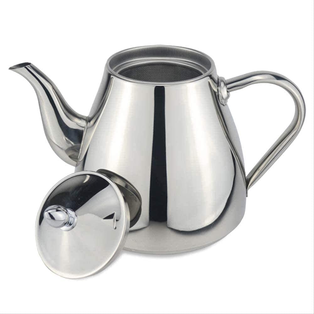Teiera in acciaio inossidabile da 1000 ml semplice e creativa con colino da tè Teiera con infusore per tè Set di stoviglie per tè Teiera con infusore per bollitore semplice e creativo per induzione,