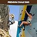 Chalk Bag for Rock Climbing - Bouldering Chalk Bag Bucket with Reflective Strip and 2 Large Zippered Pockets - Rock Climbing Gear Equipment - Pledging 10% Net Profit to Wildlife Conservation