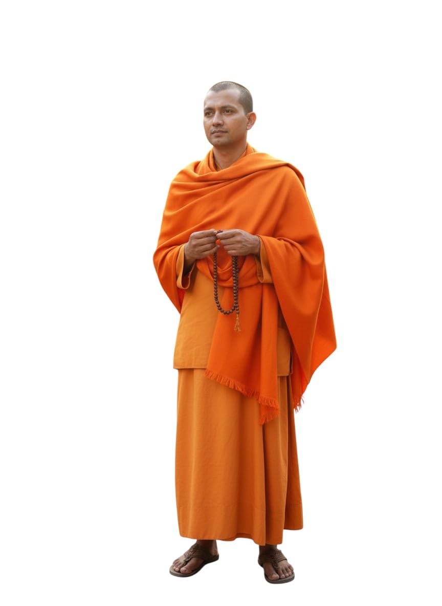 KAVIM Orange Wool Solid Men's Monk Sanyasi Shawl KA-SWL-61-picture-37