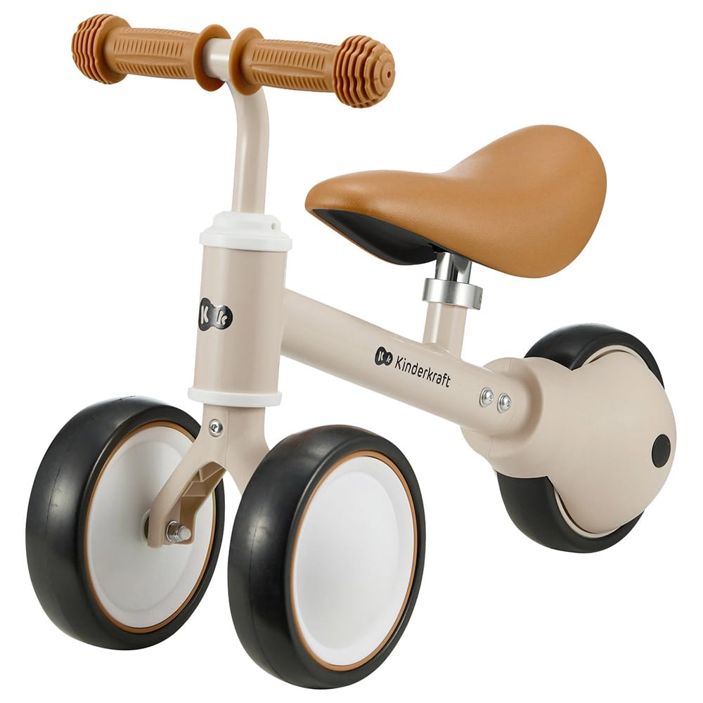 Kinderkraft CUTIE Balance Bike, Children's Balance Bike, Pedals Without Pedals, Tricycle, Made of Metal, Modern Design, Safe Construction, for Children from 1 Year, Beige