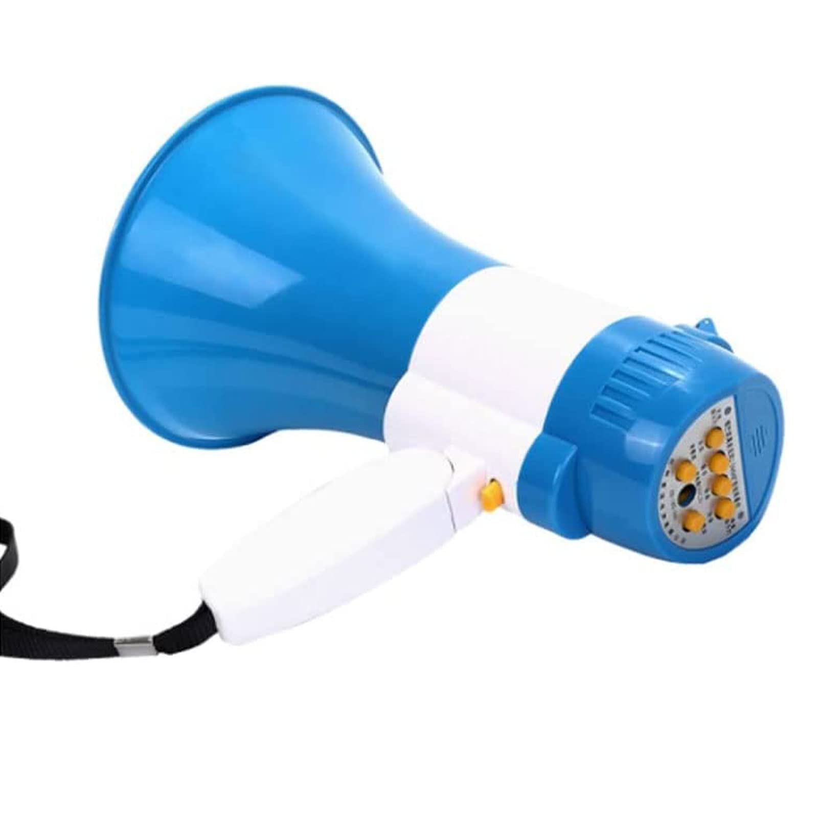 Megafon 15 W Multifunktions-Megaphon Bullhorn mit Lautstärkeregler, tragbarer Megafon-Lautsprecher mit 240 Sekunden Aufnahme und Sirene für Sicherheitsübungen