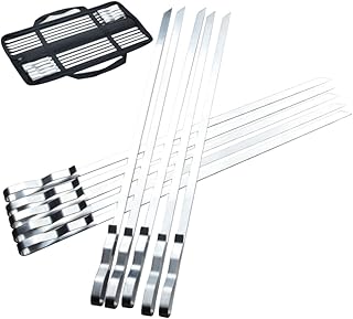 YARNOW 10 Pçs De Espetos De Churrasco Espetos De Churrasco Para Grelhar Espetos De Churrasco De Prata Para Grelhar Espetos De Aço Inoxidável Para Grelhar Espetos De Churrasco De Metal