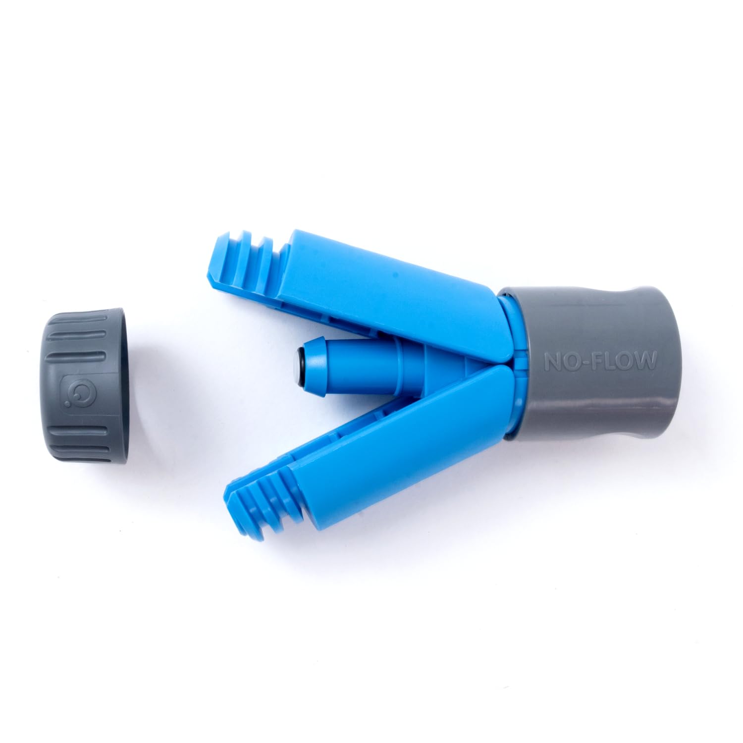 Qwickhose No-Flow JawGrip Universal Hose Connector, Blue & Grey, 1/2 inch