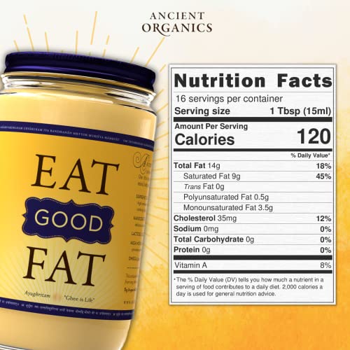 Ancient Organics 0857304002007 Ghee, Organic Grass Fed Ghee Butter – Gluten Free Ghee thumb #1