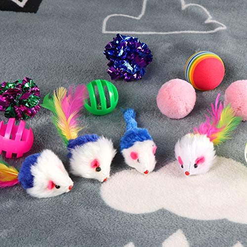 M JJYPET Interactive Cat Kitten Toys Assortments(30 Packs) 2 Way Tunnel, Cat Ball Toys Assortments,Rainbow Ball, Crinkle… - Image 3
