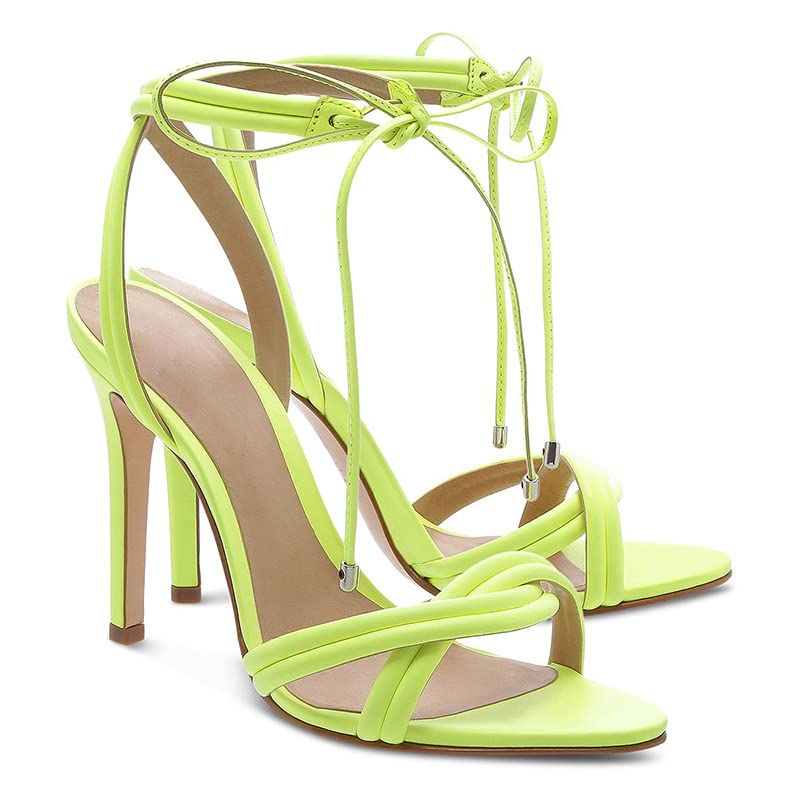 High Heels Damen Stiletto Open Toe Sexy Party Anlass Elegante Abendschuhe mit Absatz Komfortsandalen-Green||38