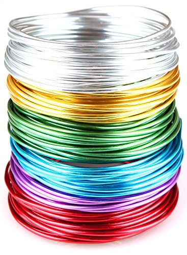 Goodwei Creacraft Aluminium Schmuckdraht-Set Basic 6 Farben, 30m x (5m je Farbe) (3 mm)