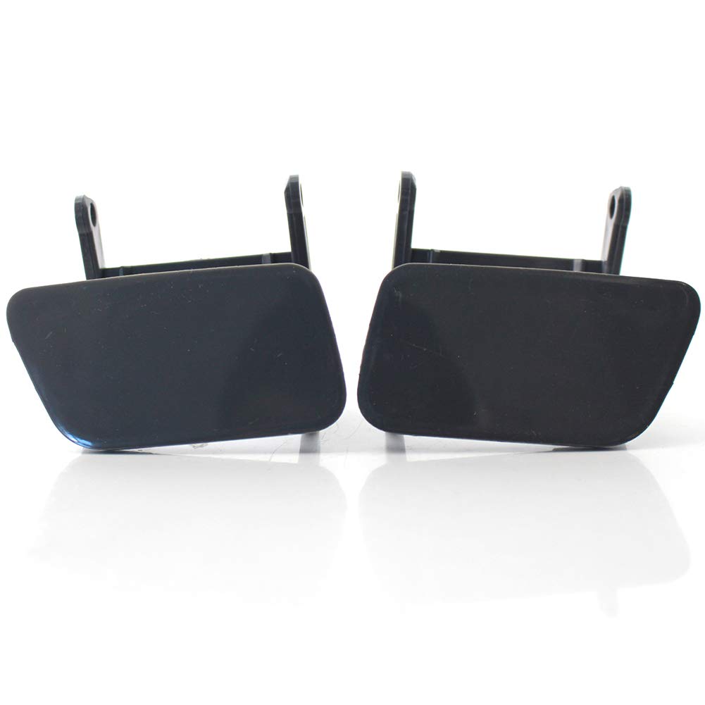 CNxinn10 Motorcycle Pair Front Bumper Headlight Washer Nozzle Jet Covers Caps Accessaries for BMW 5 Series E60 2004-2010, Black