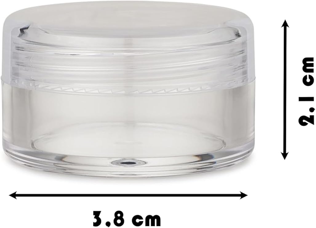 3,8cm 10ml Şeffaf Kapaklı Mini Kavanoz Küçük Takı ve Mini Eşya Saklama Kutusu 2'li