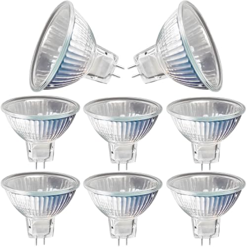 IuulFex MR16 Halogen Light Bulbs 8 Pack 12V 50W GU5.3 Spotlight Bulbs for Ceiling Lights Dimmable 2 Pin Halogen MR16 Bulbs 2700K Warm White