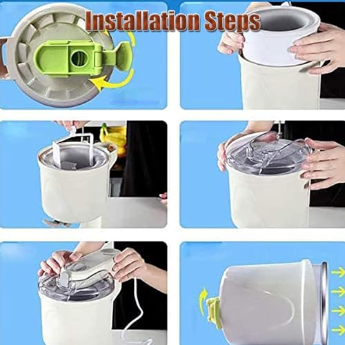 URJWAN Home DIY Kitchen Automatische Mini-Fruchtjoghurt-Eismaschine, Softeismaschine, Gesund, Einfache One-Push-Bedienung, Problemlos Eine GroßE Auswahl An Eissorten Zubereiten – Bild 7