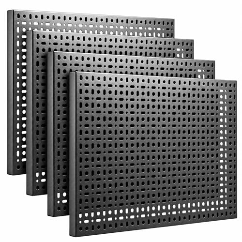DHLANROY 12x16 Metal Peg Board Panel 4-Pack Heavy Duty Wall Organizer