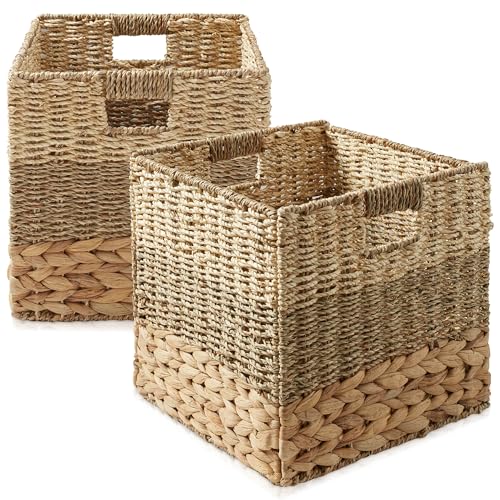 Casafield 12" x 12" Mixed Weave Storage Baskets, Natural -