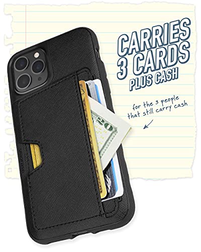 Image of Smartish iPhone 11 Pro Wallet Case - Wallet Slayer Vol. 2 [Slim Protective Kickstand] Credit Card Holder (Silk) - Black Tie Affair