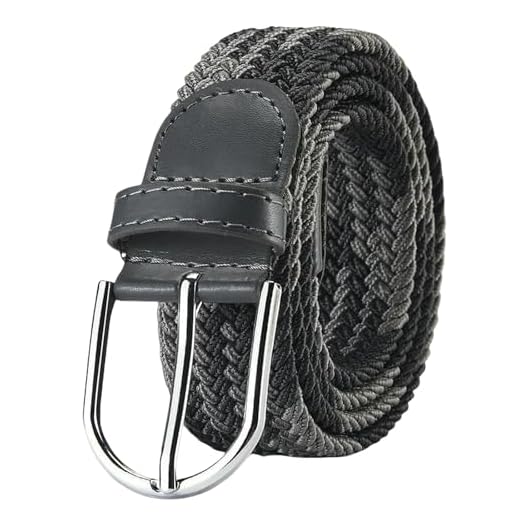 QDLTGBD Belts For Men Mens Leather Braided Elastic Stretch Cross Buckle Casual Golf Belt Waistband Of Four Color Mixed, A, 105CM