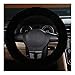 Couvre Volant Voiture Hiver Universelle Respirant Housse Caches de Volant en Peluche Chaud Confort Couvercle Couverture de Volant Thermique Antidérapant Elastique pour Auto Camion SUV 38CM-Noir
