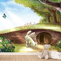 Wall Mural Cute Animals Removable Self-Adhesive Wallpaper Wall Decoration for Bedroom Living Room - 66x96 inches